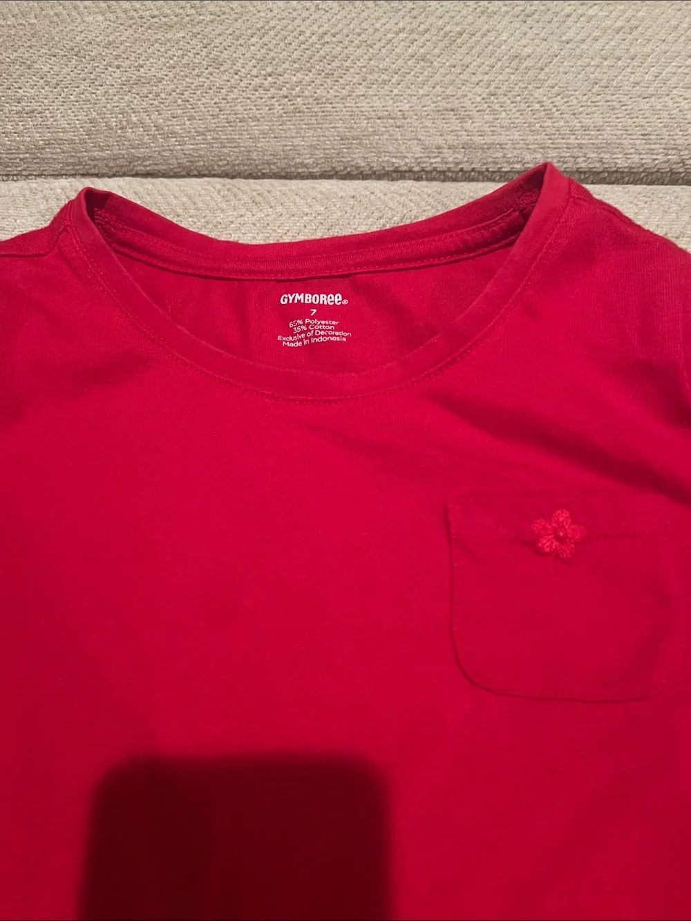 Gymboree Bright Red Long Sleeve Pocket Tee